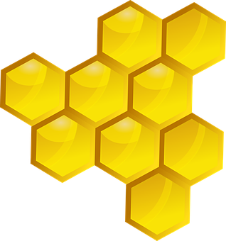 Golden Honeycomb Graphic PNG with transparent background
