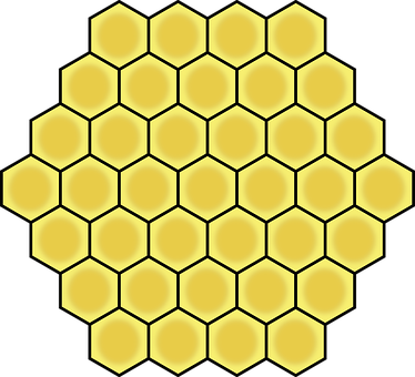 Golden Honeycomb Pattern PNG with transparent background