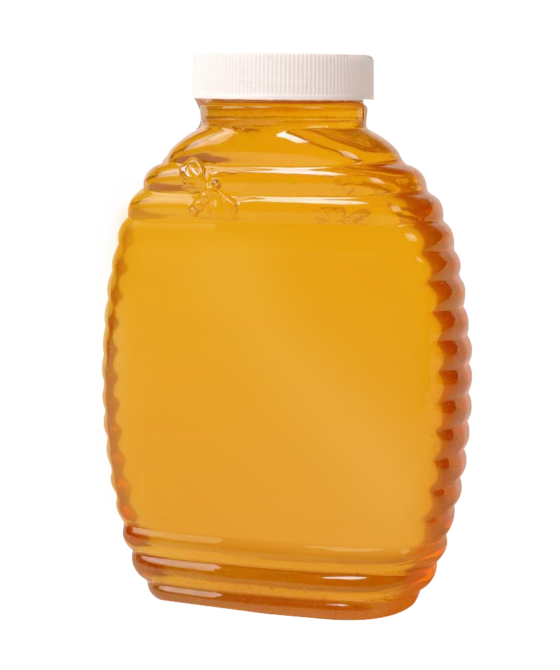 Golden Honeyin Plastic Jar PNG with transparent background