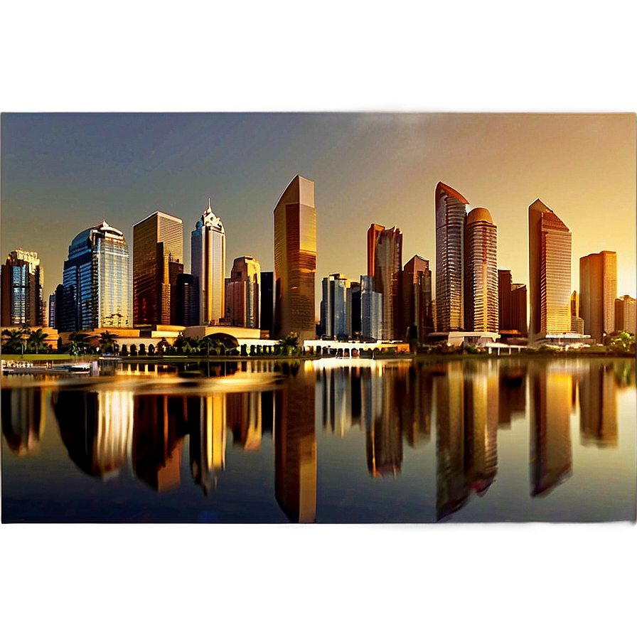 Golden Hour Cityscape Photo Png Buu