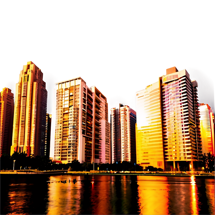 Golden Hour Cityscape Photo Png Pik