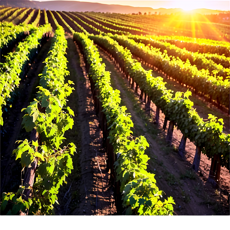 Golden Hour Over Vineyard Png 32