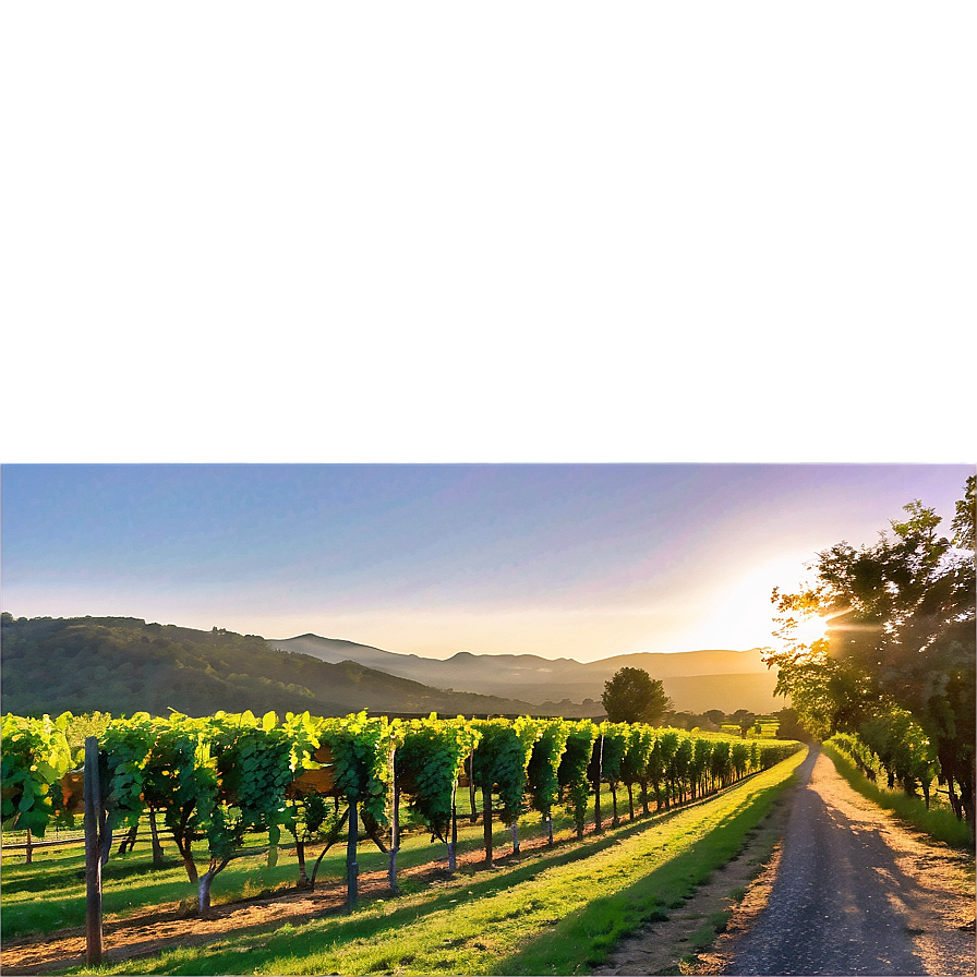 Golden Hour Over Vineyard Png 85