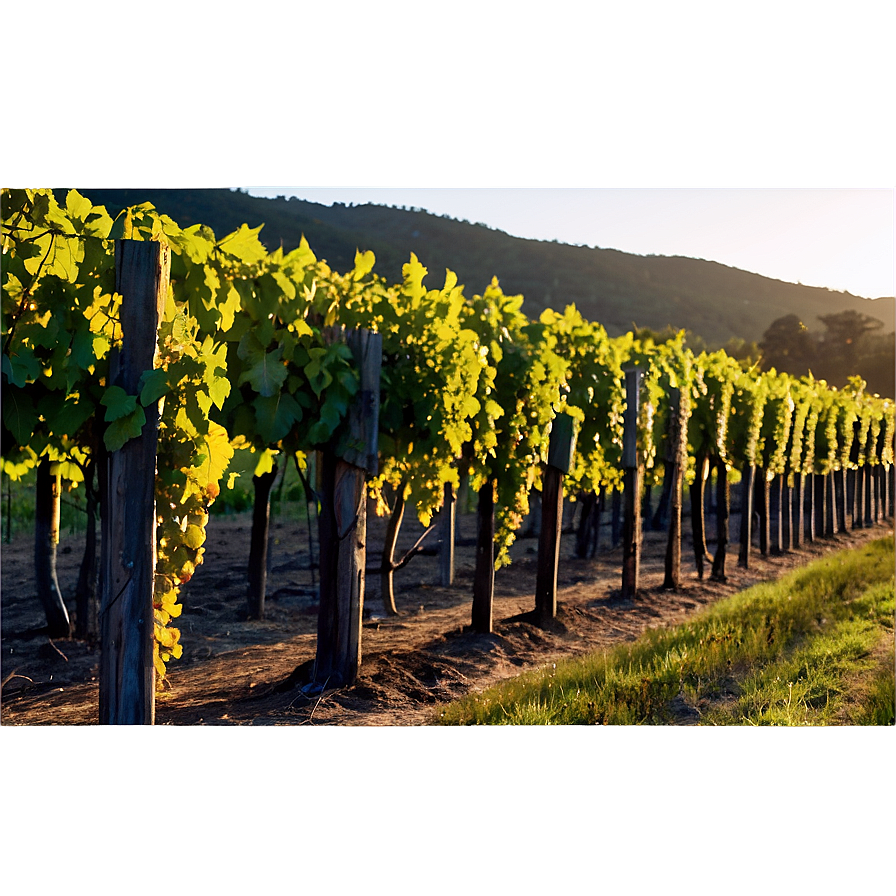 Golden Hour Over Vineyard Png Xwt