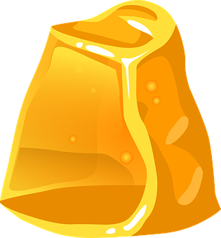 Golden Jelly Candy Illustration PNG with transparent background