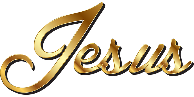 Golden_ Jesus_ Calligraphy PNG with transparent background