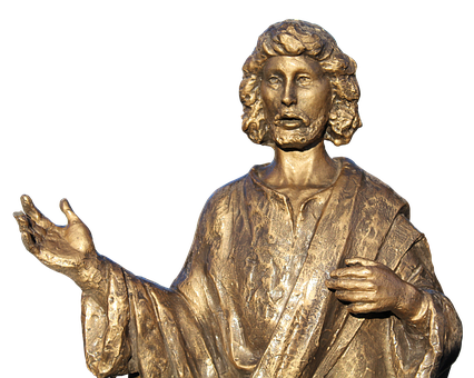 Golden Jesus Statue Bust PNG with transparent background