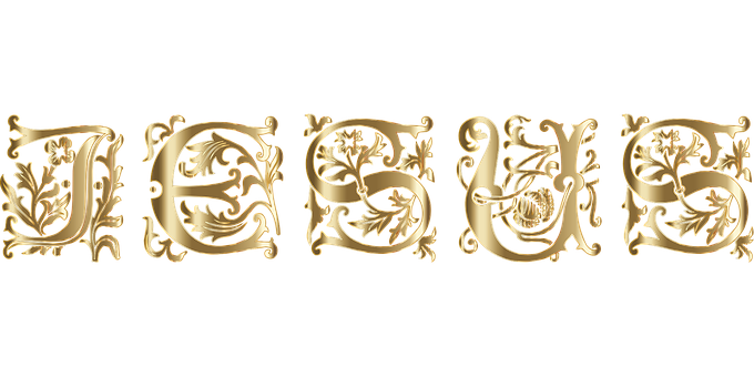 Golden_ Jesus_ Text_ Artwork PNG with transparent background