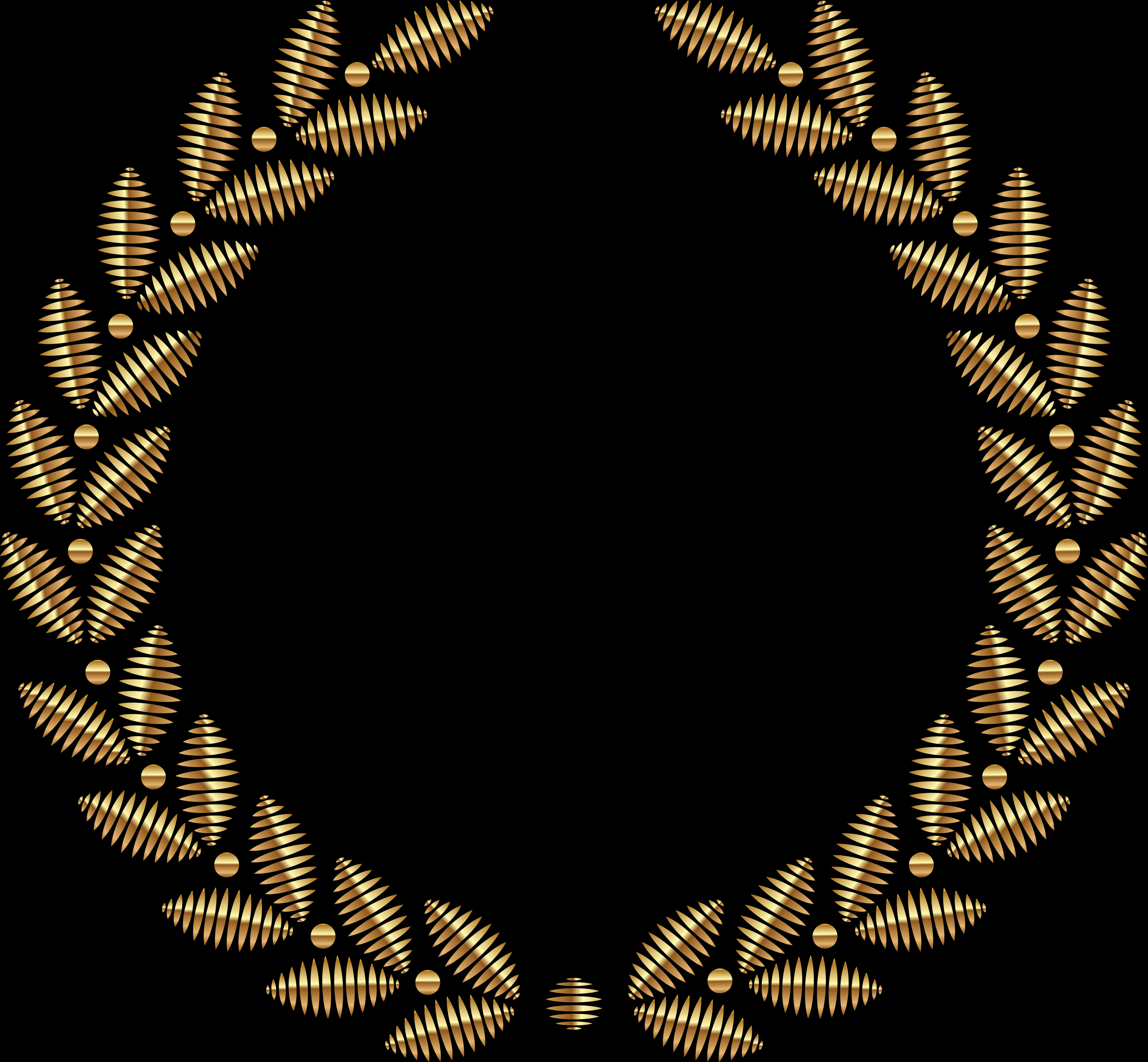 Golden Laurel Wreath Frame PNG image with a transparent background, free high-resolution download