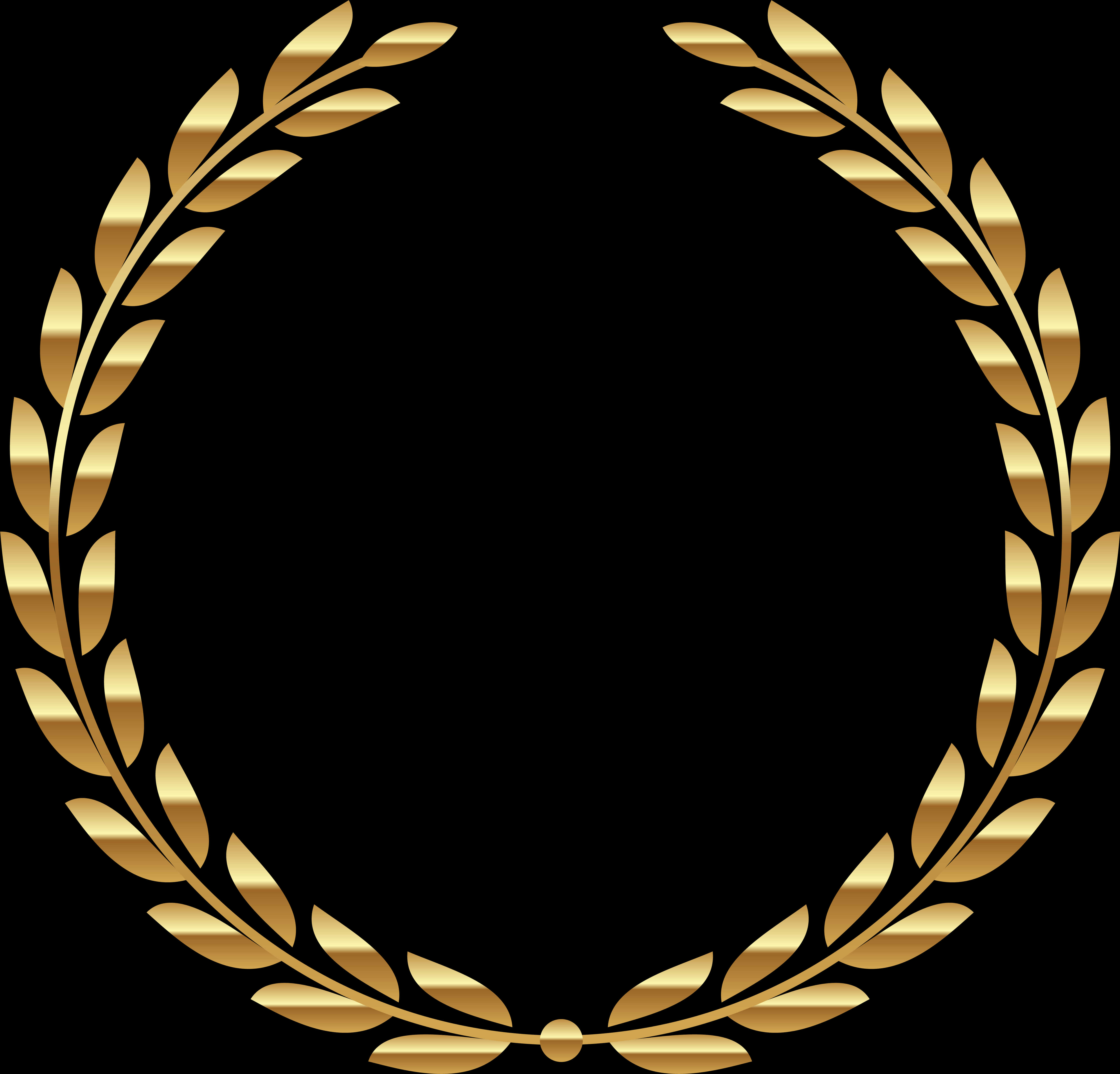 Golden Laurel Wreath Graphic PNG with transparent background