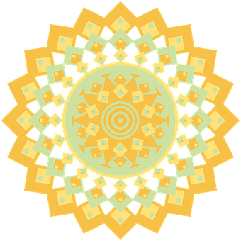 Golden Layered Mandala Art PNG with transparent background