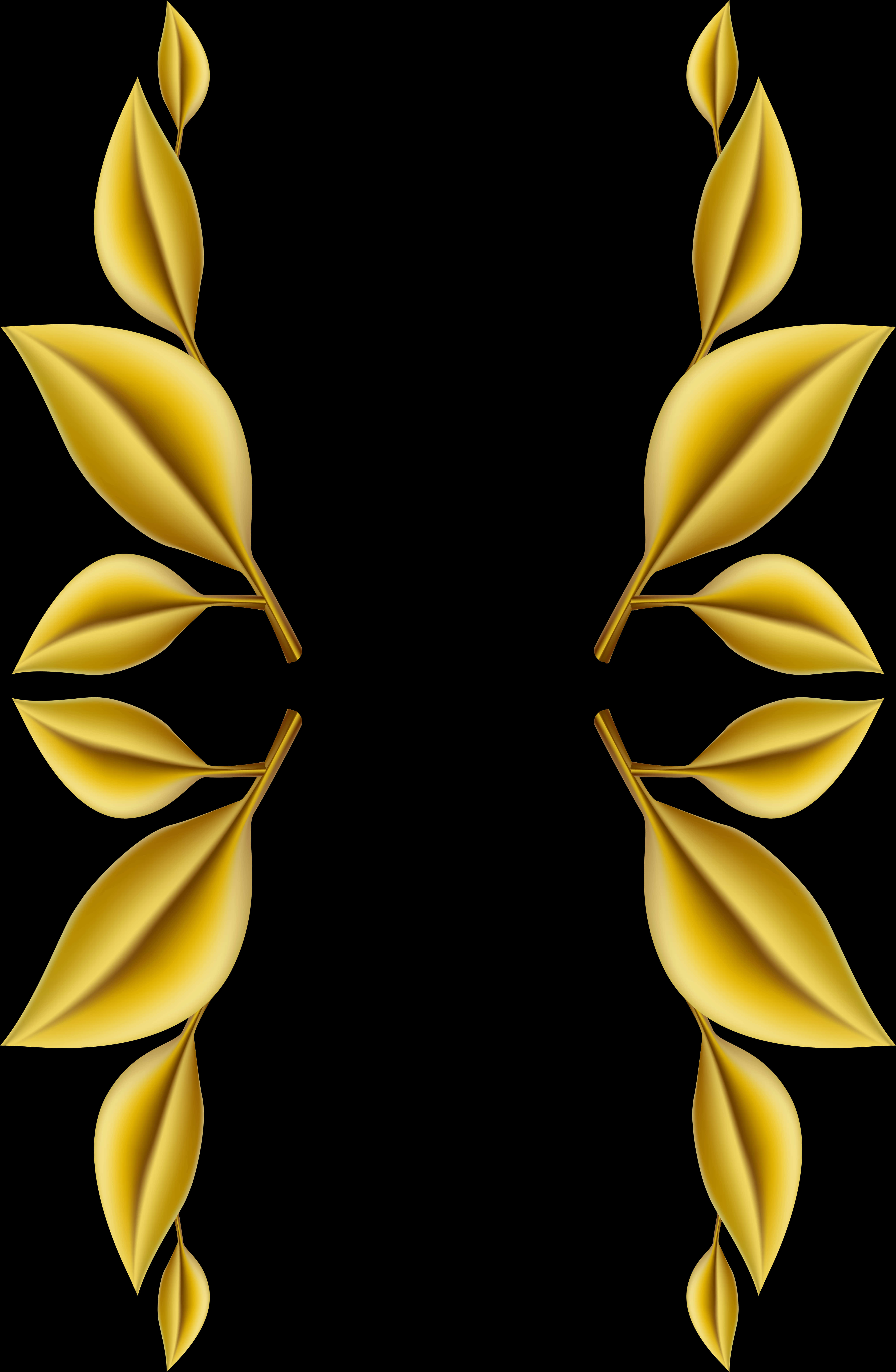 Golden Leaf Design Border PNG image with a transparent background, free high-resolution download