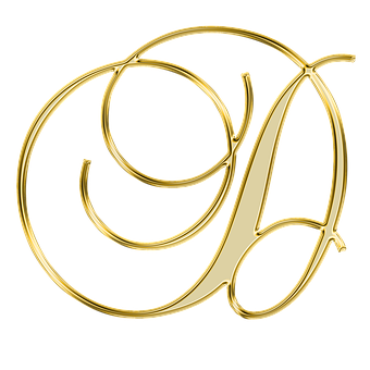 Golden Letter Dand A Monogram PNG with transparent background
