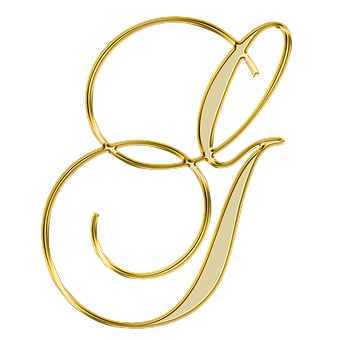 Golden Letter G Design PNG with transparent background