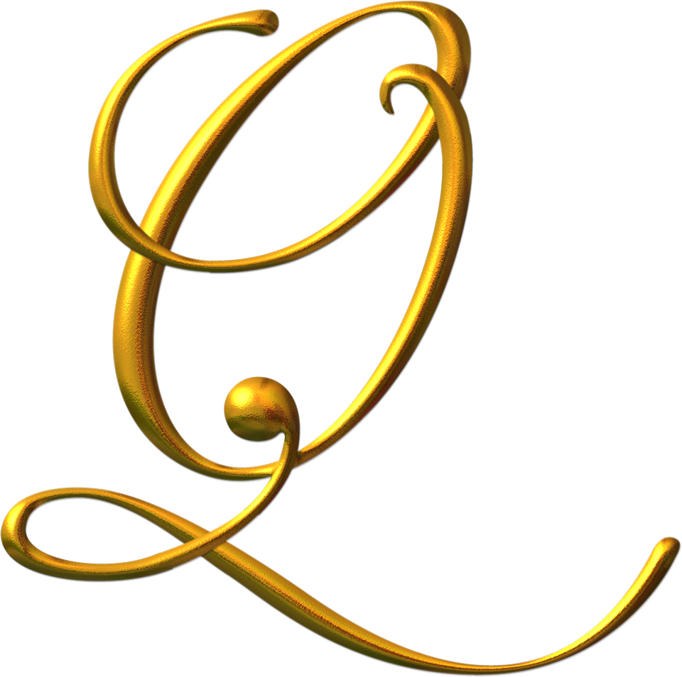 Golden Letter Q Design