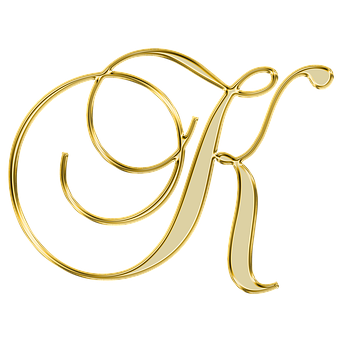 Golden Letter R Design PNG with transparent background