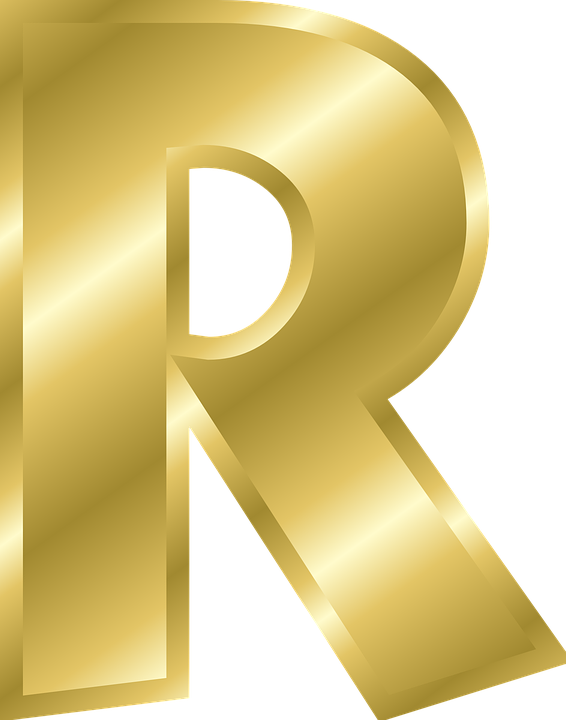 Golden Letter R Graphic