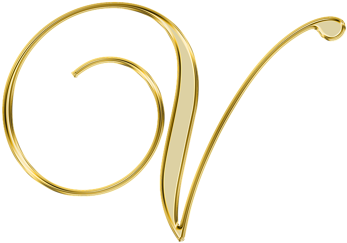 Golden Letter V Design