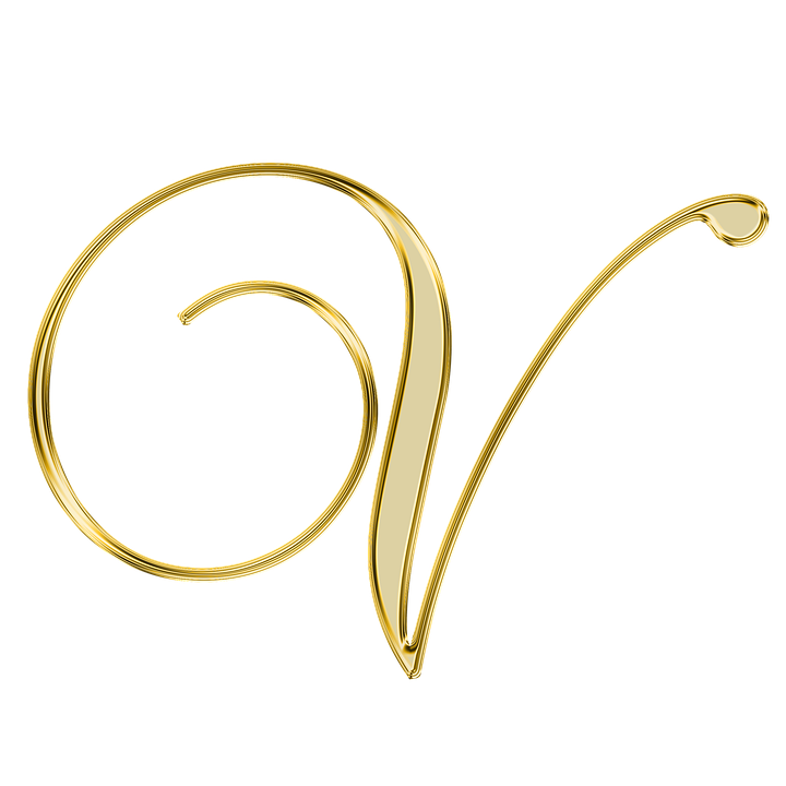 Golden Letter V Design