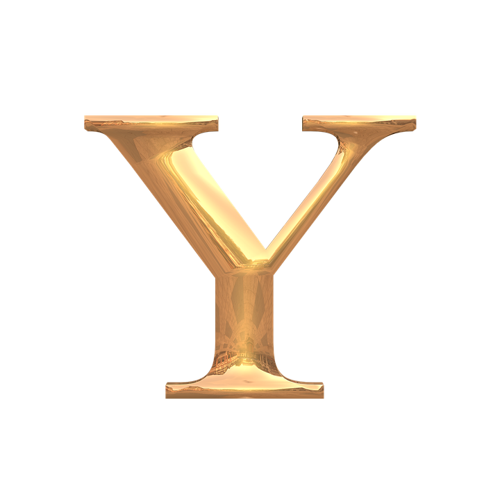 Golden Letter Y3 D Rendering