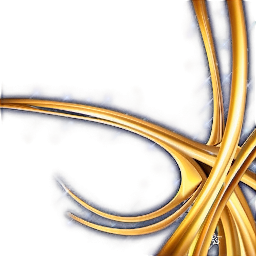 Golden Line Abstract Swirl Png 06262024