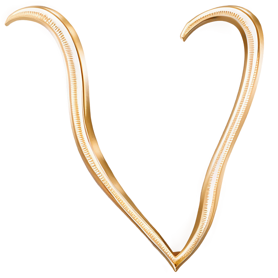 Golden Line Heart Shape Png Bph76