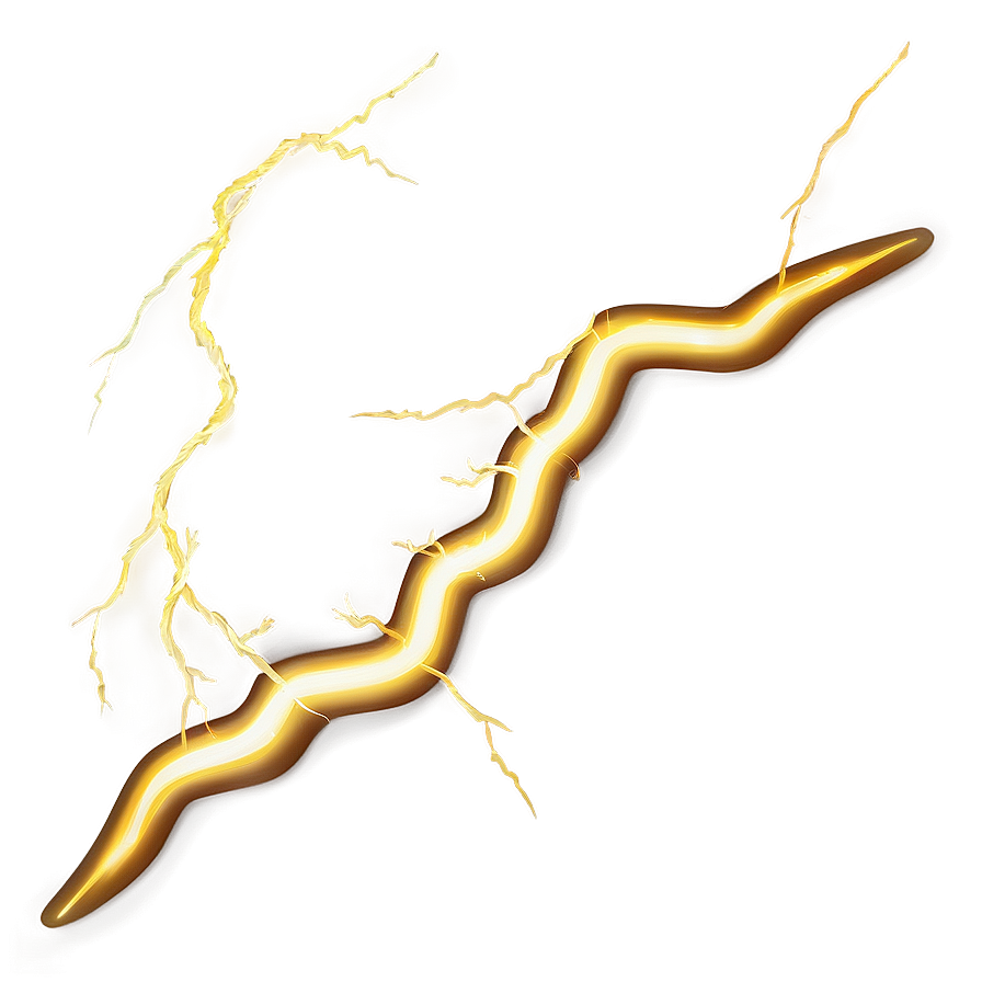 Golden Line Lightning Bolt Png 46