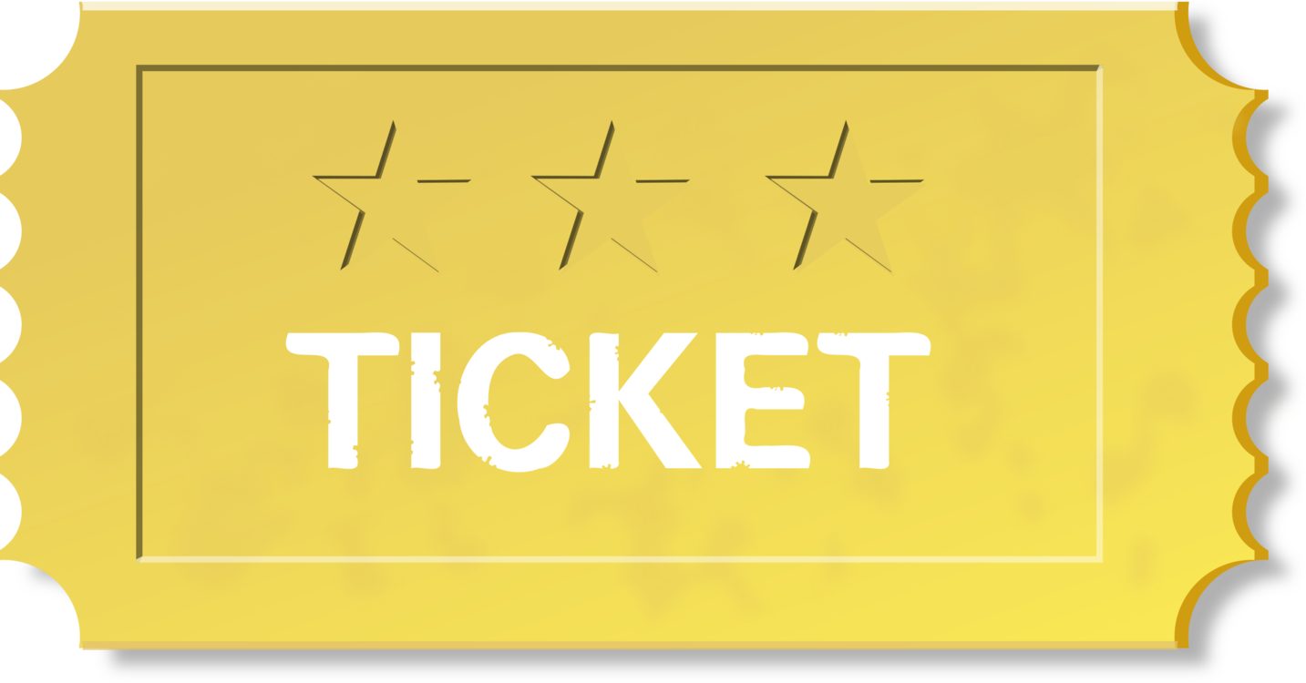 Golden Lottery Ticket Graphic PNG with transparent background