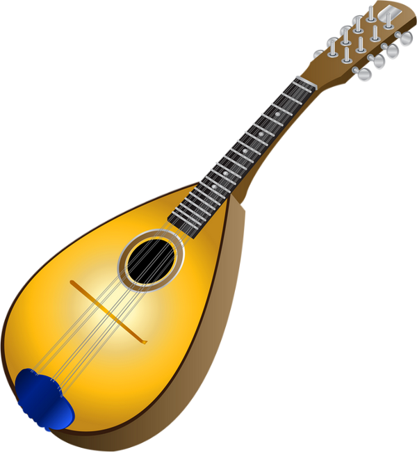 Golden Mandolin Illustration