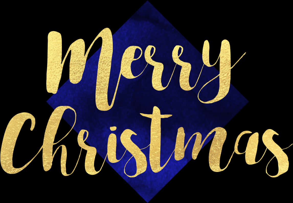 Golden Merry Christmas Greeting PNG with transparent background