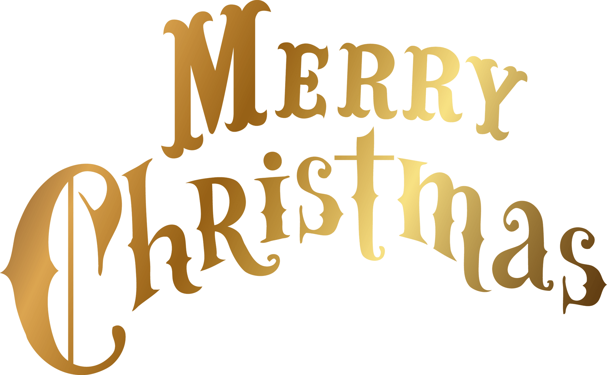 Golden Merry Christmas Text