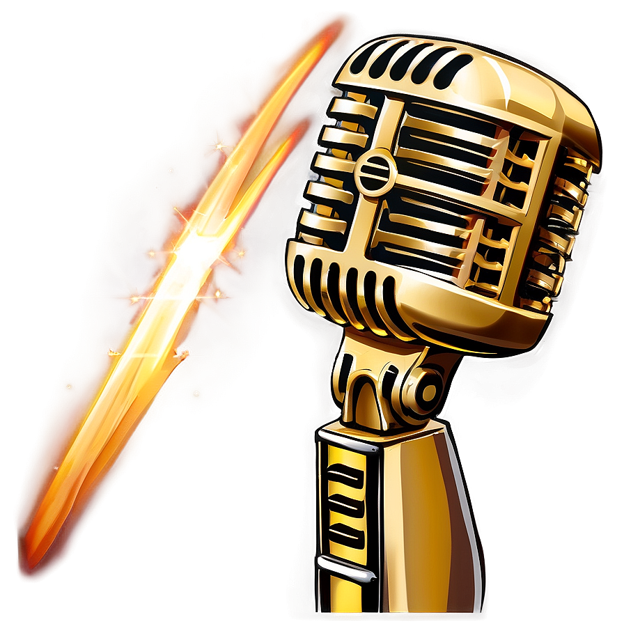 Golden Microphone Sing Png Snv