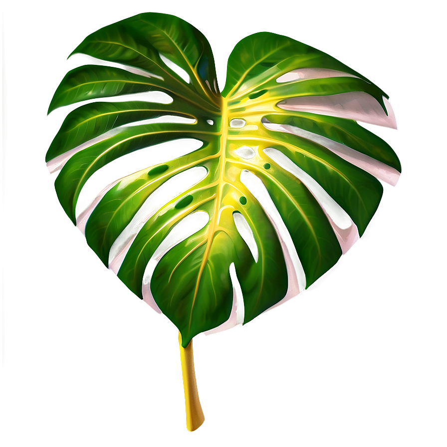 Golden Monstera Leaf Png Dwl