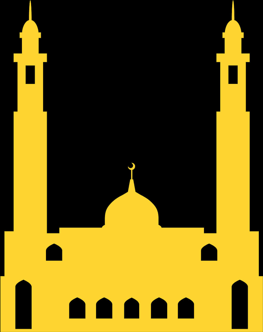 Golden_ Mosque_ Silhouette_ Vector