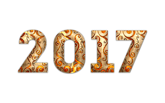 Golden_ New_ Year_2017 PNG with transparent background