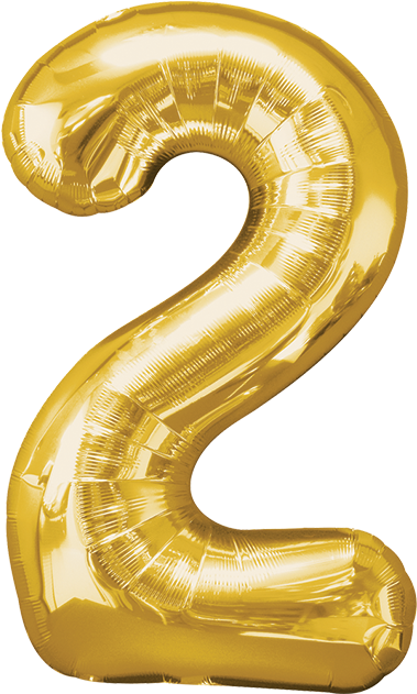 Golden Number2 Balloon