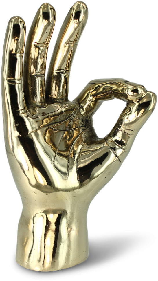 Pinchy & Co A-ok Hand - Bronze Sculpture, HD Png Download PNG with transparent background