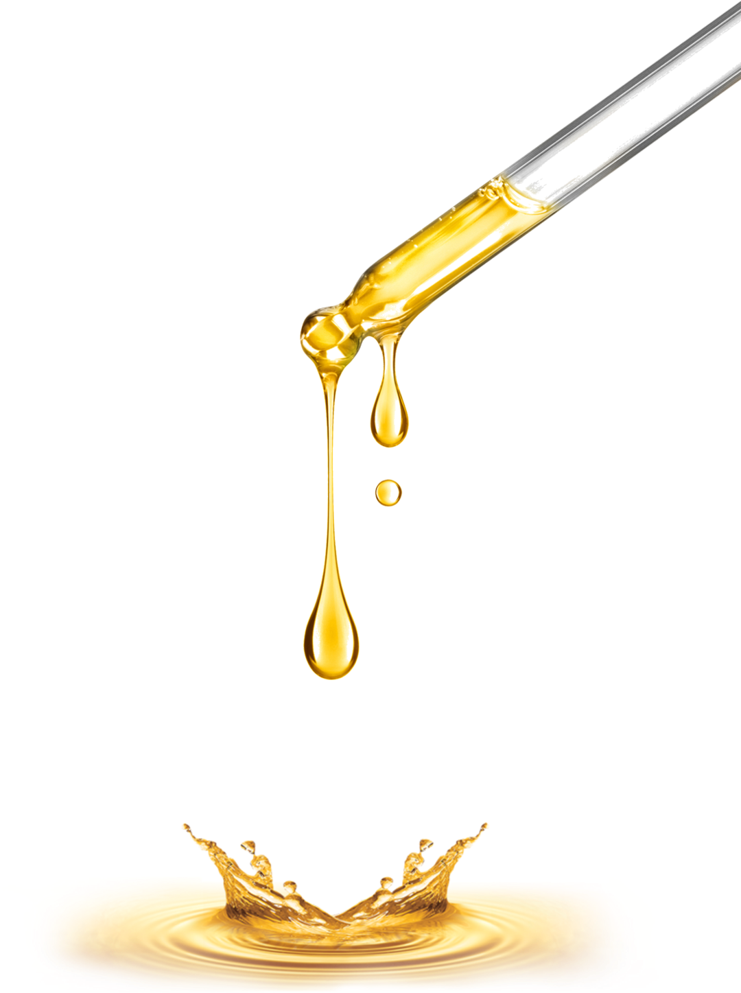 Golden Oil Dropand Splash