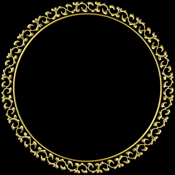 Golden Ornate Round Frame