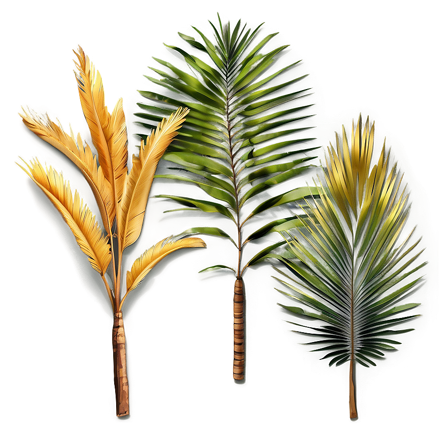 Golden Palm Leaves Png 82