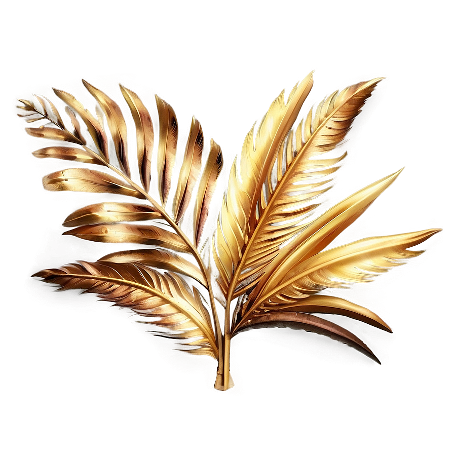 Golden Palm Leaves Png Hir