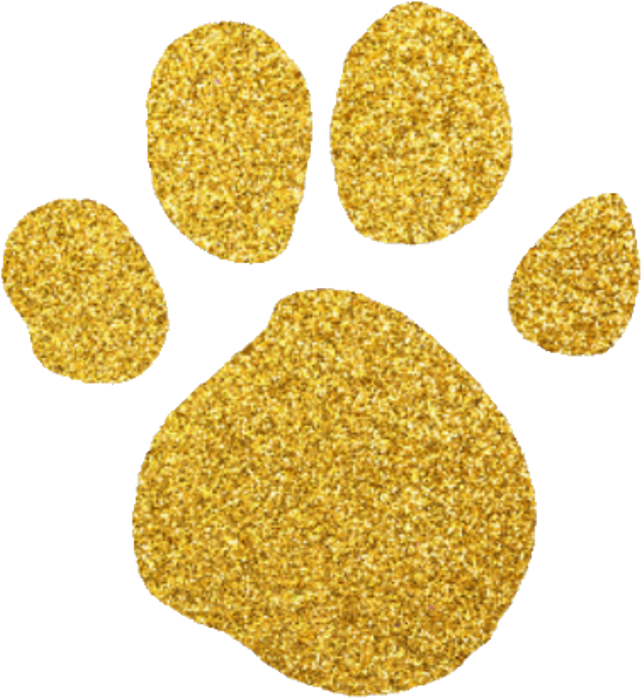 Golden Paw Print Glitter Texture