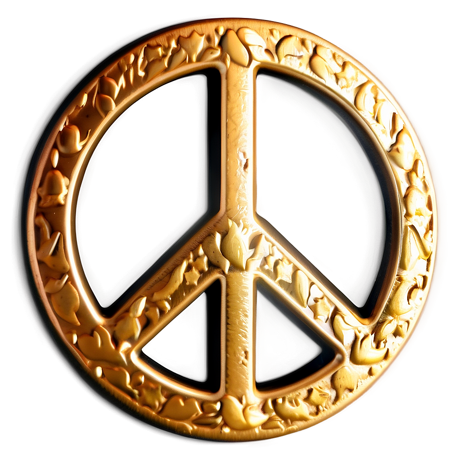 Golden Peace Sign Png Cjd