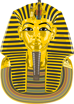 Golden_ Pharaoh_ Mask_ Vector PNG with transparent background