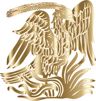 Golden Phoenix Artwork PNG with transparent background