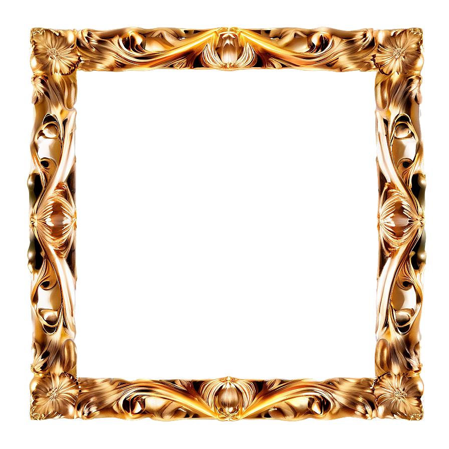 Golden Photo Frame PNG   ahe PNG with transparent background