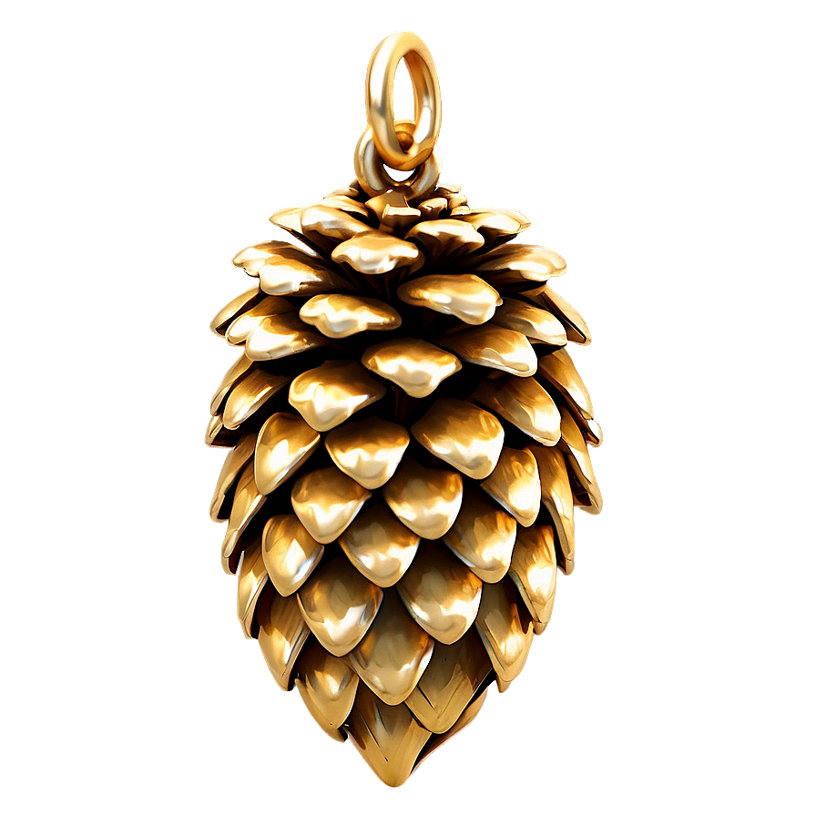 Golden Pinecone Charm Png Jtj34