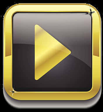 Golden Play Button Icon