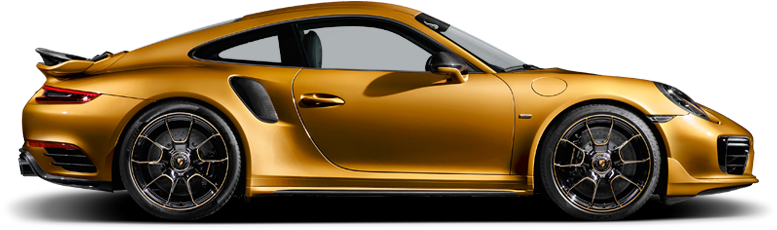 Golden Porsche911 Turbo Side Profile