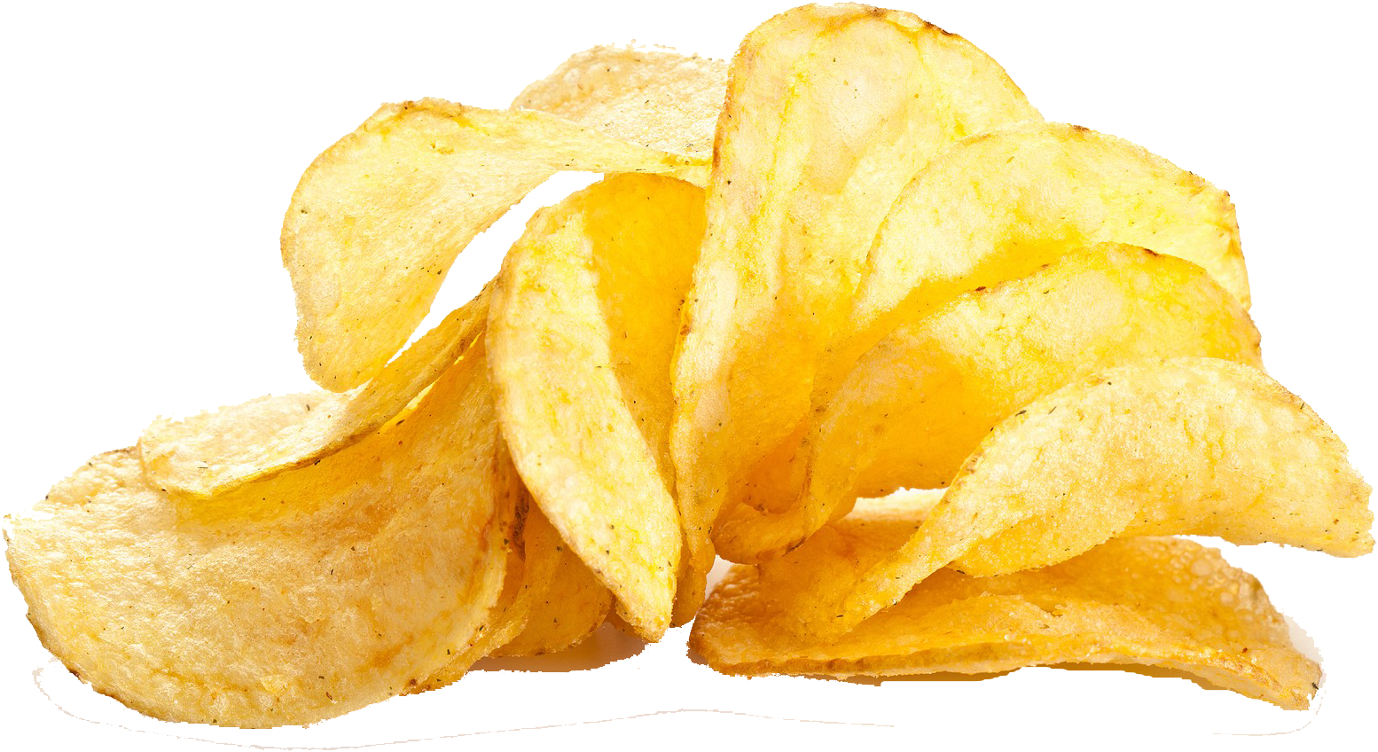 Golden Potato Chips Stacked PNG with transparent background